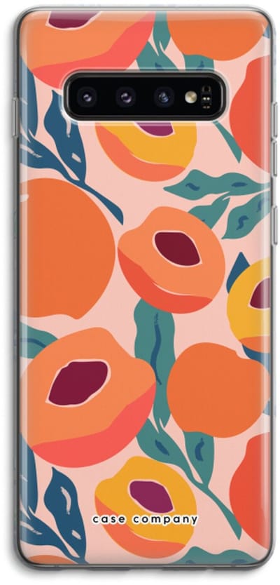Case Company® - Hoesje geschikt voor Samsung Galaxy S10 4G hoesje - Perzik - Soft Cover Telefoonhoesje - Bescherming aan alle Kanten en Schermrand