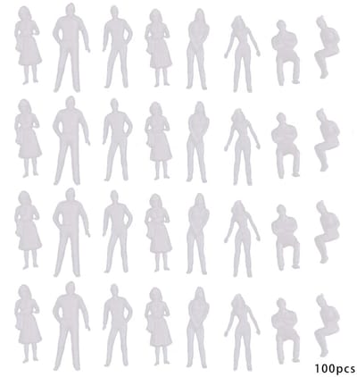 Dailygoods- Modeltrein Mensen 100 Stuks - Miniatuur Figuren - Poppetjes - Passagiers - Lichtgewicht - Duurzaam - Realistisch Ontwerp - Miniatuurfiguren