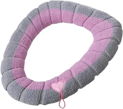Toiletbril Hoes - Warme Kussens - Badkamer Comfort - Vormvast Garenweving - 42x32cm - Roze