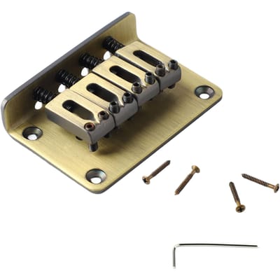 4-Snarige Gitaarbrug Ukulele Bas Metalen Brug Vervanging voor Snaarinstrumenten Bronzen Kleur antieke bronskleur
