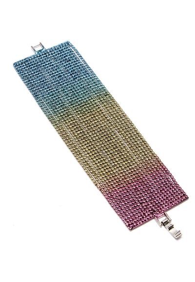 AVANT-GARDE PARIS Diva Bracelet - Multi-kleur 17.5cm - 1 stuk - Rhodium Plated met fold-over clasp
