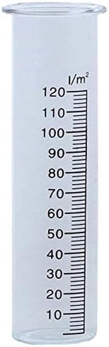 Reserveglas Regenmeter - Glas Waterhoeveelheid - Tuinonderhoud - Grote schaal - 45 x 15 cm - Glas