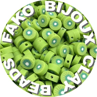 Fako Bijoux - 100 Klei Kralen Kiwi - Polymeer Kralen - Figuurkralen - Kleikralen - 10mm - 100 Stuks