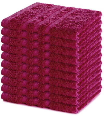 Lavea® Set van 10 Washandjes 30x30 cm | 100% Katoen | Zachte & Absorberende Gastendoekjes | Gezicht, Baby, Make-up, Reizen - Bordeaux