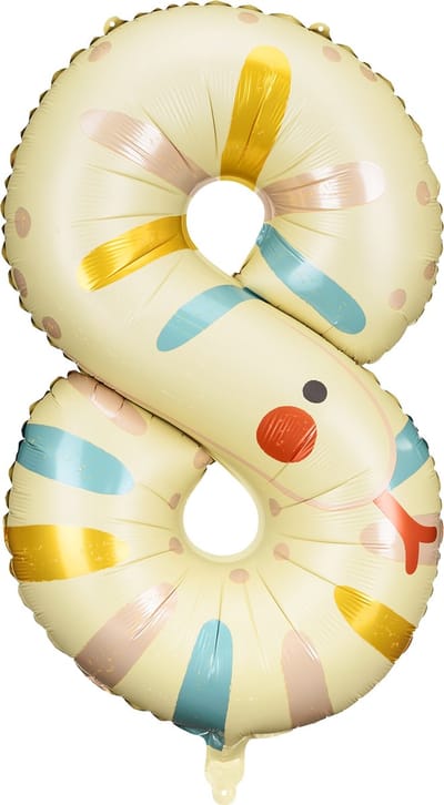 Partydeco - Folieballon cijfer 8 - slang - 64 x 87 cm