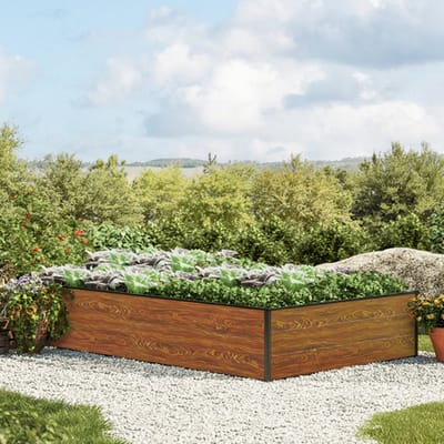 195 x 119 x 39 cm Moestuinbak Halfsize, Laklaag met houtoptiek