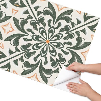 Coloray Meubel Wrap Folie - Groente Meubelfolie - 75x150 cm - Meubelfolie Zelfklevend Retro tegels - Wrapfolie Keuken - Geometrische Meubelfolie - Decoratiefolie - Tafeldecoratie - Achtergronden en patronen