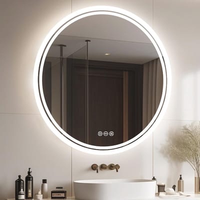 Ronde badkamerspiegel met LED-verlichting | Dimbaar & Waterdicht | Anti-condens Wandspiegel 60 cm