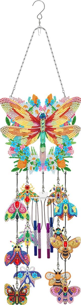 Adorzy Diamond Painting Windgong – Raamhanger - Diamond Painting Volwassenen – Diamond Painting Kinderen – Raamhanger Libelle