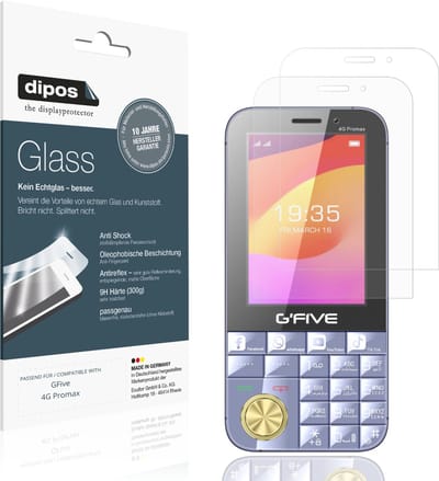 dipos – 2x Matte Pantserfolie geschikt voor GFive 4G Promax | 9H Screenprotector