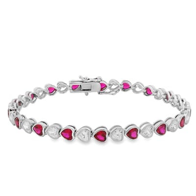 Juwelier Zwartevalk zilveren (gerhodineerd) hartjes armband - 23.361-RW