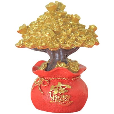 Geld Munt Boom Bonsai Kleine Geluksboom Desktop Ornament Huisdecoratie Synthetische Hars voor goud