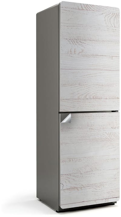 Wallfluent Koelkaststickers - Houten plankpatroon Koelkast Folie - 60 cm x 180 cm - Wit Koelkaststickers - Waterdichte Koelkast Sticker - Koelkast Design - Koelkast Decoratie Stickers - Koelkast Cover
