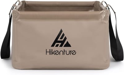 Opvouwbare Emmer - Wasbak Opvouwbaar - Kamperen Buiten - Ruimtebesparend Lichtgewicht - 15 Liter - Khaki
