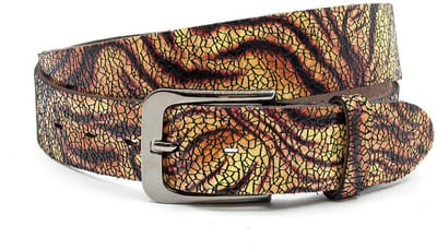 Dames riem gevlamd - 4 cm breed - Leer - Jeans riem - Casual - Maat 85