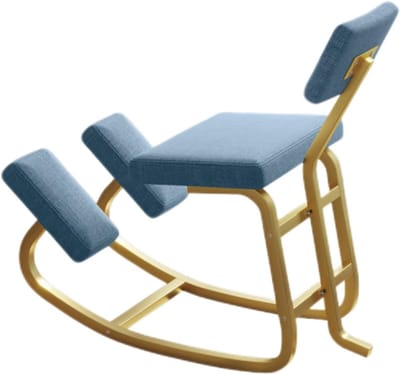 Ergonomische Kniestoel - Houdingsstoel Rugondersteuning - Comfortabel Werken - Versterkte IJzeren Basis - 85x45x78cm - Blauw