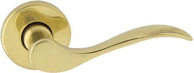 Domino® Deurklink VENUS R M1 - Gelakt messing - Deurkruk, Deurbeslag, Deurklinken voor Binnen - Deurbeslag van aluminium - Deurklink voor kamerdeur, kantoordeur, kelderdeur en binnendeur