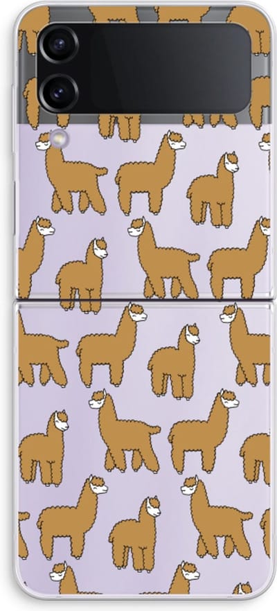 Case Company® - Hoesje geschikt voor Samsung Galaxy Z Flip4 hoesje - Alpacas - Soft Cover Telefoonhoesje - Bescherming aan alle Kanten en Schermrand