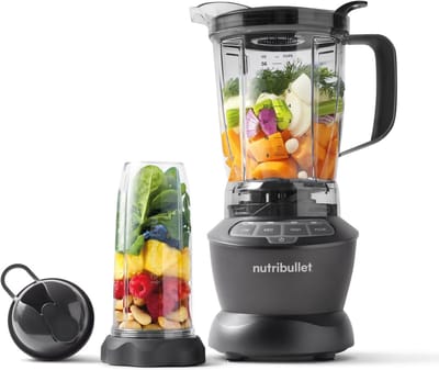 Nutribullet Blender Combo, Electric Blender, Multifunctional Chopper, Professional, 1200 Watt Power, 1.9 Litre Jug, 945 ml Glasses, 710 ml, Black, NBF500MB