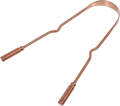Tongreiniger Schraper - Mondverzorging Hulpmiddel - Frisse Adem - Koperen Materiaal - 13 cm Lengte - Roségoud