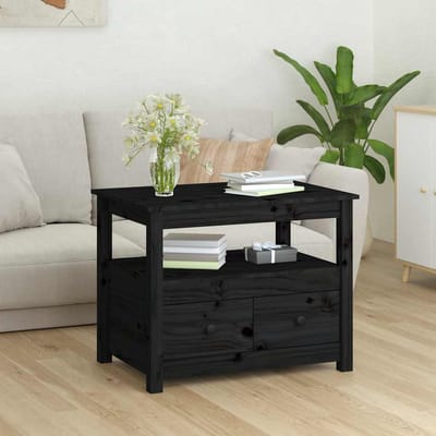 vidaXL - Salontafel - 71x49x55 - cm - massief - grenenhout - zwart