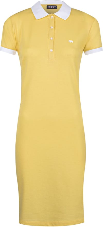 Jimmy Sanders Jurk - Knielengte - Katoenen - Korte Mouw Dames Geel - M