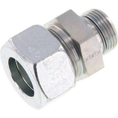 G 1'' Buitendraad x 30S Verzinkt Stalen Rechte Snijring Koppeling met FKM Afdichting 400 Bar DIN 2353 - FL2S-MC-EZN-100G-30-S