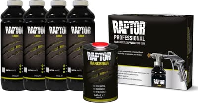 Beschermende Coating Kit - Bedliner Verf - Voertuig Beschermen - Industriestandaard Kwaliteit - 4 Flessen Set - Wit