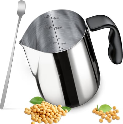 Kaars maken giet pot met roerlepel, 32 oz roestvrijstalen wax smeltpot met hittebestendige handgreep, dubbele ketel kaars maken kruik met druppelloze giettuit ontwerp
