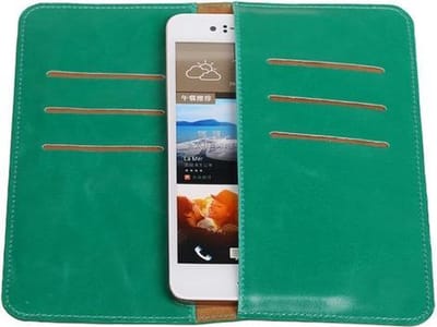 Groen Pull-up Large Pu portemonnee wallet voor HTC