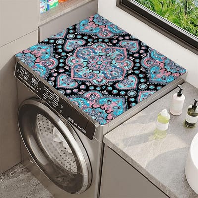 Wasmachine Topper - Droger Beschermer - Huishoudelijk Gebruik - Snel Absorberend - 50 x 50 cm - Zwart
