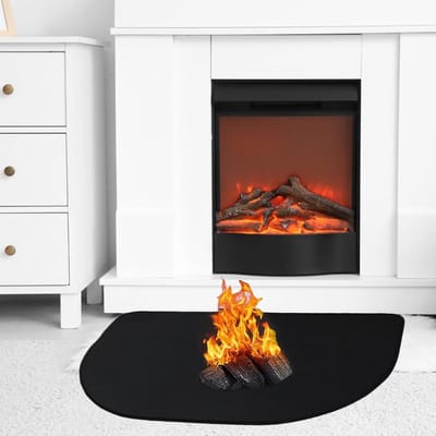 Brandwerende Mat - Onderlegger Vuurkorf - Vloer Beschermen - Hittebestendig Dubbellaags - 80 x 50 cm - Zwart