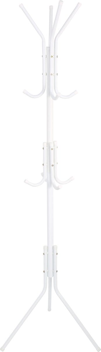 Kapstok Staand – Kledingrek met 12 Haken – Hoogte 172 cm – Staande Kapstok Metaal – Vrijstaande Kapstok – Wit – Voor Hal, Slaapkamer en Kantoor