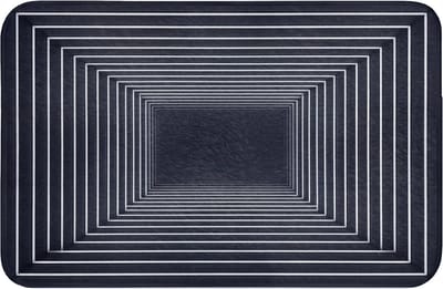WC mat 60x40 cm - Antislip - Lijnen - Hypnotiserend - Zwart - Toiletmat - Vloermat - Douchemat - Toilet tapijt - Toiletmatten