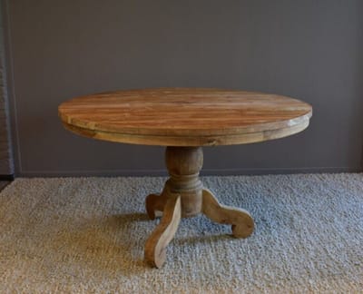 Ronde Eettafel Teakhout met Bolpoot Bali-Ø100 cm