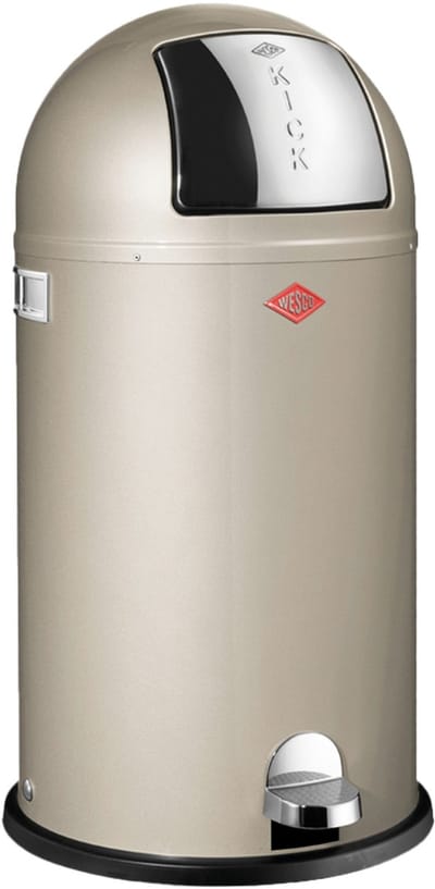WESCO Kickboy Prullenbak | Pedaalemmer | 40 Liter | Metaal - Nieuwzilver | Afvalbak - Made in Germany