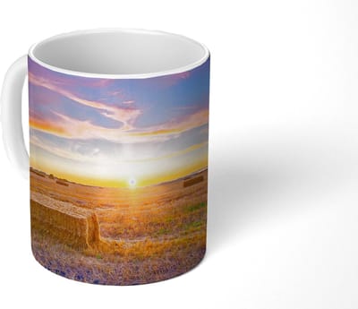 Mok - Koffiemok - Stro - Zon - Lucht - Landschap - Mokken - 350 ML - Beker - Koffiemokken - Theemok
