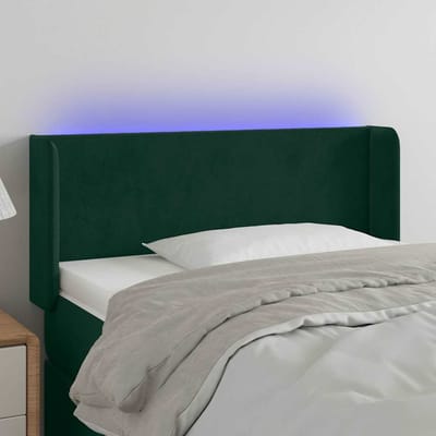 vidaXL - Hoofdbord - LED - 83x16x78/88 - cm - fluweel - donkergroen