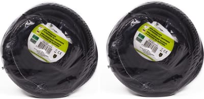 Benson Verlengsnoer - 2x stuks - 2 stopcontacten en klepjes - zwart - Spatwaterdicht IP44 - 10 meter - Geaarde