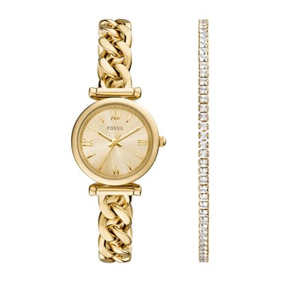 FOSSIL Dames Horloge geschenkset - Goudkleurig
