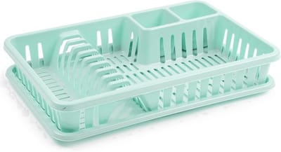 Plasticforte Afdruiprek met lekbak - 45 x 30 cm - mintgroen - Afwassen/afdrogen - Afwasrekken - Kunststof