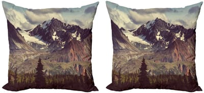 ABAKUHAUS Alaska Kussenhoes – 2x40x40 cm – Dubbelzijdig bedrukt – Groen Zwart Wit