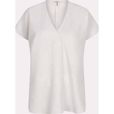 EsQualo Blouse V-neck Pleat Light Stone Größe: 36 | Blusen Outlet | Damen