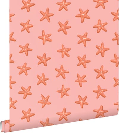 ESTAhome behang zeesterren roze en oranje - 50 x 900 cm - 132043