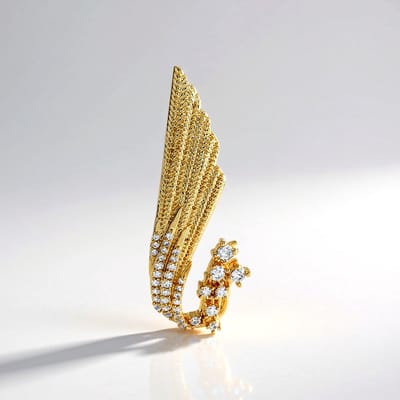 Cavill - 925 Sterling Zilver Verguld Hanger - 0,57 Ct Natuurlijke Cambodjaanse Zirkonen - Modern Elegant Asymmetrisch - 39x15 mm