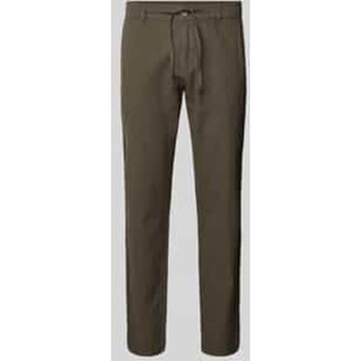 Tapered fit linnen broek met elastische band