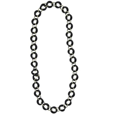 Behave Schakel ketting- zwart en goud kleur- gourmette
