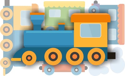 Jerma - Bakfiets - Stickers - Trein met 3 wagonnetjes - 50x10 cm - Zelfklevend - Weerbestendig - Vinyl