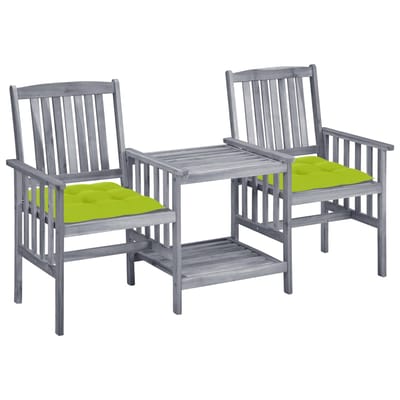vidaXL - Tuinstoelen - met - tafeltje - en - kussens - massief - acaciahout