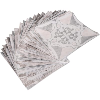 24 Pièces Autocollant Carrelage 15 X 15cm Étanche Résistant à l'Huile Rétro Auto-Adhésif Autocollant Mural pour Maison Salle de Bain Cuisine HZ052